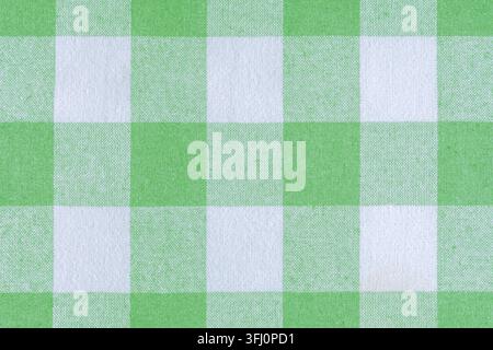 Green Checkered Linen Kitchen Towel for Eco Home Design Stock Photo