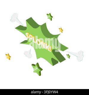 3D Isometric Flat  Illustration of Comic Sound Effects , Speech Bubbles with Dot Pattern. Item 4 Stock Photo