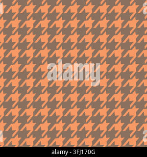 Geometric houndstooth color seamless pattern with pied-de-poule ornament. Monochrome graphic design. Modern minimalist stylish squared background Stock Vector
