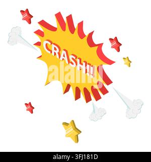 3D Isometric Flat  Illustration of Comic Sound Effects , Speech Bubbles with Dot Pattern. Item 1 Stock Photo