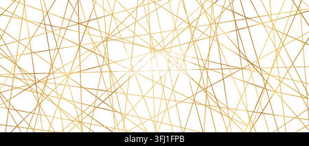 Modern abstract pattern straight golden lines creating seamless geometric background texture vector illustration. Stock Vector