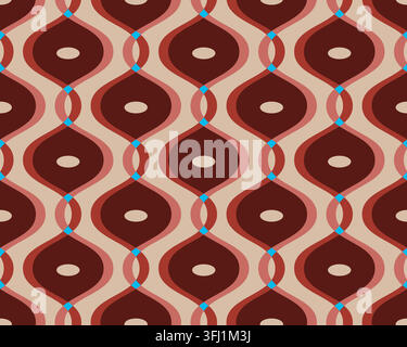 Retro vibes of wavy ogee pattern, abstract seamless vector background, perfect for wallpapers, fabric Stock Vector