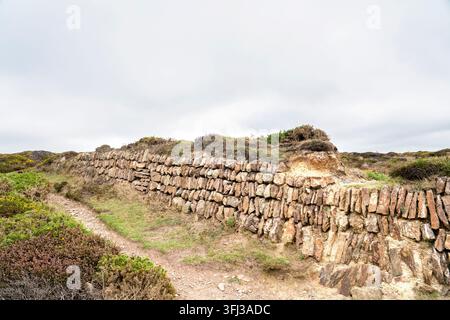 Dry stone wall Stock Photo