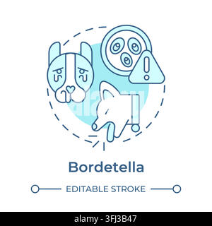 Bordetella monochrome blue concept icon Stock Vector