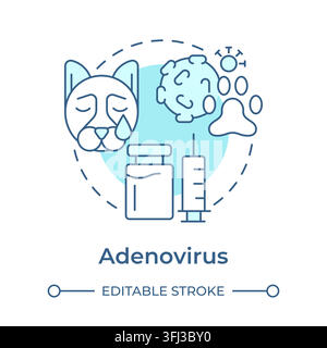 Adenovirus monochrome blue concept icon Stock Vector