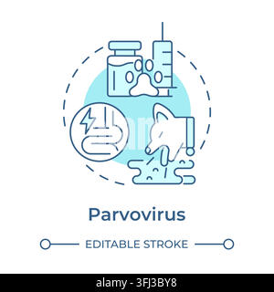 Parvovirus monochrome blue concept icon Stock Vector