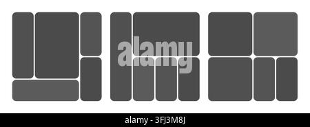 Post social media for ig template grid and collage layout design. Story banner frame for set vector mockup and photo abstract highlight. Background pu Stock Vector