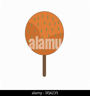 Abstract flat illustration of an autumn tree in a modern geometric style. Stock Vector