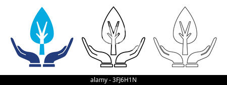 Conservation icon in solid, outline, and line style Stock Vector