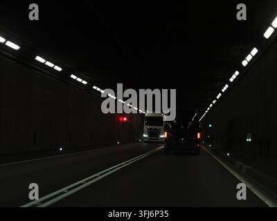 Gotthard Road Tunnel drive, Switzerland Stock Photo