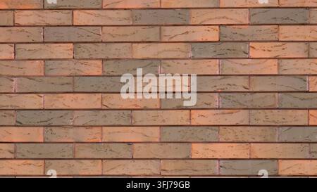 A section of wall featuring textured hand-molded facing brick or clinker. The masonry is laid in the "Bavarian mix" style Stock Photo