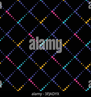 Abstract vector pattern for  modern fashion, wrapping paper and background featuring colorful dotted diagonal lines. Stock Vector