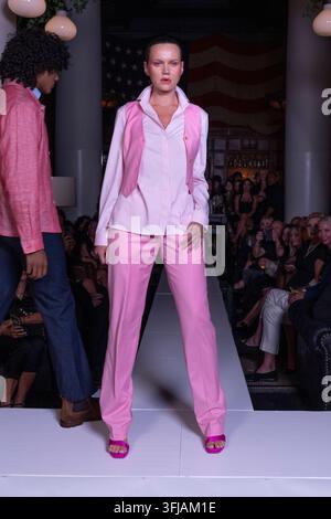 Event Model Example Models walk Nabys Vielman NYFW SS27 Runway at Ace Hotel in New York, NY ...