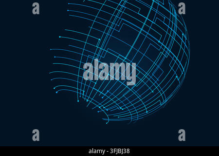 Tech Globe vector background with minimal abstract composition for microstock and commercial design projects. Stock Vector