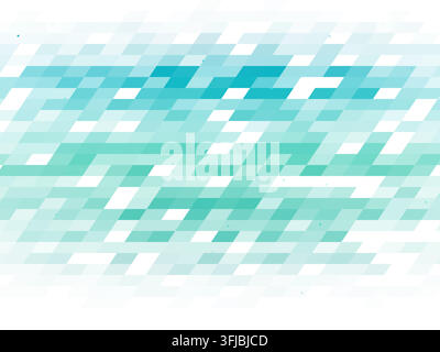 Layered parallelogram tiles form luminous horizontal bands on a white background. Scattered luminous points accent the geometric surface. Stock Vector