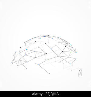 Polygonal Semi Sphere vector background with decorative geometric detail for microstock and commercial design projects. Stock Vector