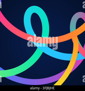 Decorative bright gradient zigzag bands illustration for packaging accents, creative layouts, and modern visual branding. Stock Vector