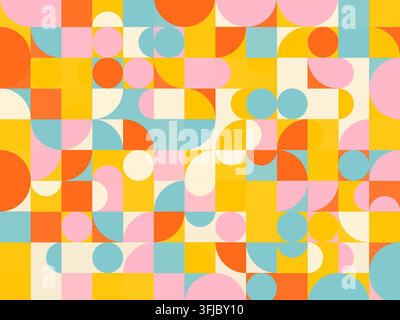 Abstract geometric arc tiles pattern with marketable vector styling for backgrounds, posters, and design templates. Stock Vector