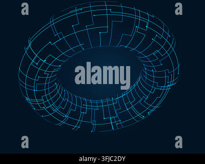 Wire Torus vector background with contemporary visual rhythm for microstock and commercial design projects. Stock Vector