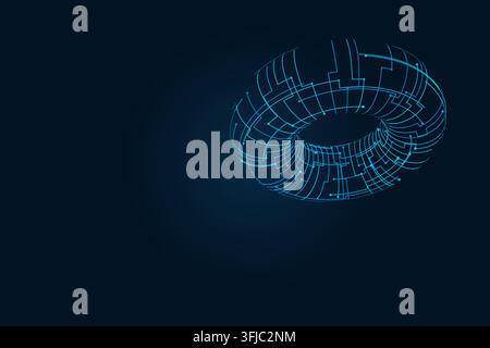 Wire Torus vector background with contemporary visual rhythm for microstock and commercial design projects. Stock Vector