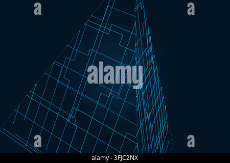 Wire Pyramid vector background with balanced copy space for microstock and commercial design projects. Stock Vector