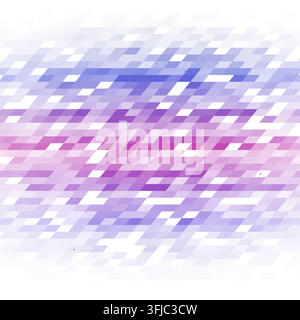 Layered parallelogram tiles form luminous horizontal bands on a white background. Scattered luminous points accent the geometric surface. Stock Vector