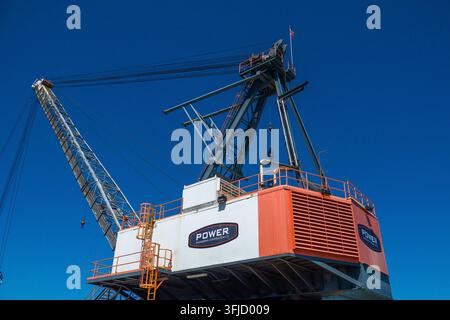San Francisco, CA,USA - June 4, 2026: Power Engineering Construction crane. Stock Photo