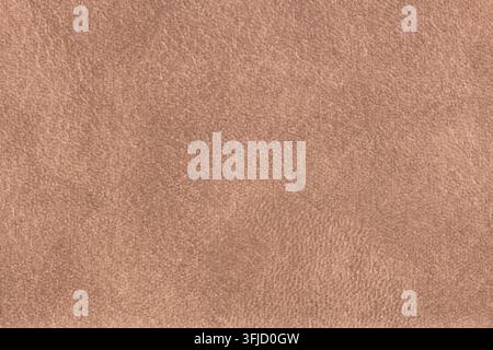 A detailed macro shot showcasing the soft nap and fine fibrous surface texture of light brown suede leather under gentle natural lighting. Stock Photo