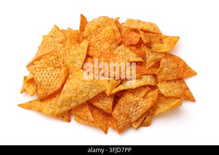 Nachos corn chips isolated on white background Stock Photo