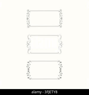 Vintage decorative frames and borders set vector illustration. Stock Vector