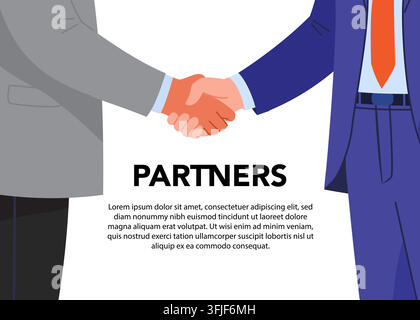 Partners businessmen shaking hands stock illustration Stock Vector