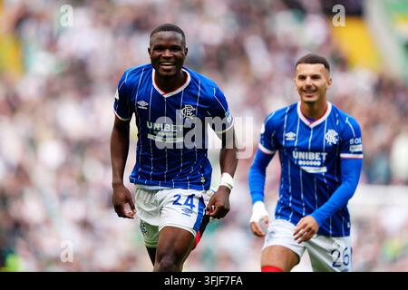 Rangers' Olwethu Makhanya celebrates scoring their side's second goal ...