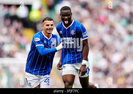 Rangers' Olwethu Makhanya celebrates scoring their side's second goal ...