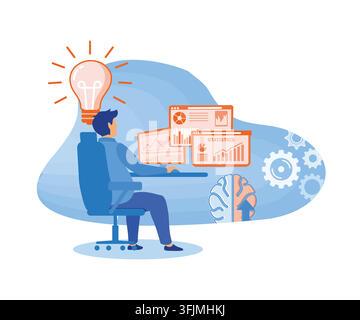 Problem solving to get results, management tools, enterprise strategy development. flat vector modern illustration Stock Vector