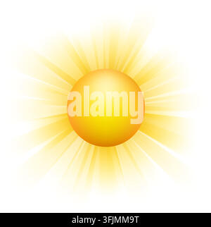 Realistic sun with rays Stock Vector
