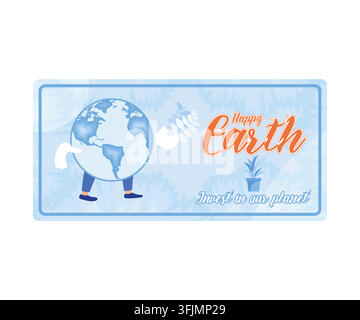 Happy earth day. Earth day concept.earth day background. flat vector modern illustration Stock Vector