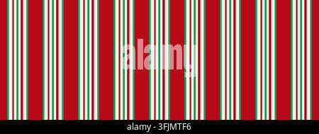 Seamless cane vertical stripes pattern. Traditional design for Christmas packaging or ribbon prints. Winter holiday gift bg Stock Vector