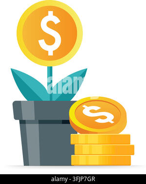 Growth vector Flat Icon Design illustration stock illustration. Stock Vector