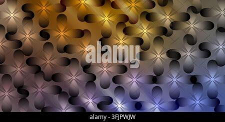 A seamless abstract background featuring a repeating floral or petal pattern with a multi-color gradient transition and soft lighting effects. Stock Photo