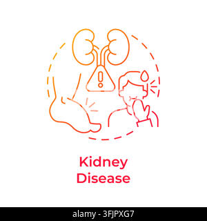 Kidney disease gradient outline concept icon Stock Vector