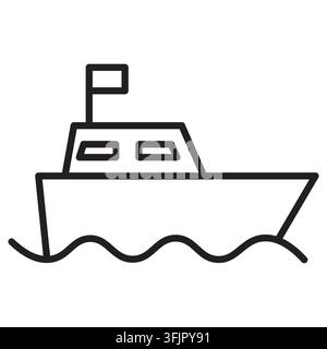 Ship cruise liner boat sea ocean travel transport icon vector. eps 10. Stock Vector