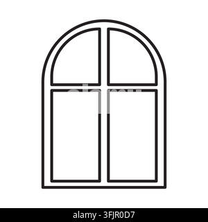 Window arch architecture interior building line icon vector. eps 10. Stock Vector