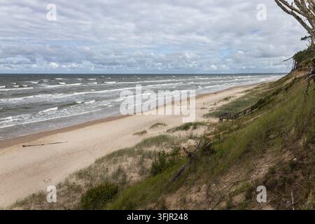 Scenic coastline of the baltic sea in windy weather Stock Photo