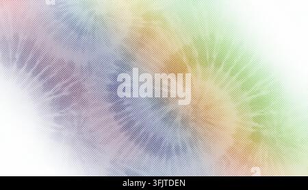 Colorful abstract background with a halftone dot pattern showing vibrant pastel hues and a smooth diagonal flow. Stock Photo