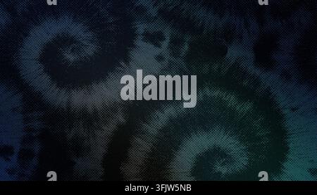 A moody abstract background with a swirling halftone dot pattern transitioning through deep blue and green hues, offering a sophisticated, dark aesthe Stock Photo