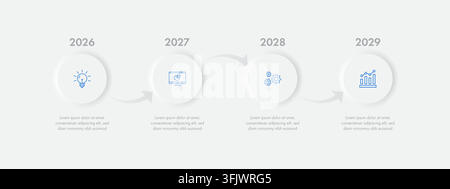 4 Steps Business Timeline Infographic Template Stock Vector