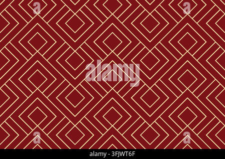 Abstract geometric pattern. A seamless vector background. Golden and red ornament. Graphic modern pattern. Simple lattice graphic design Stock Vector