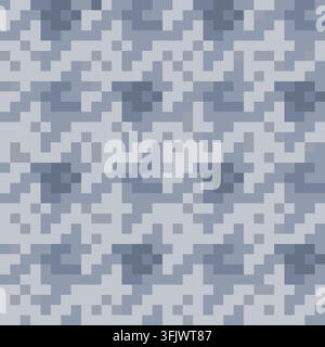 Grey houndstooth pixel seamless pattern vector background, geometric dogtooth ornament for textile and wallpaper, Stock Vector