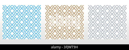 Set of abstract geometric patterns. Seamless vector backgrounds. Colored ornaments Graphic modern patterns Simple lattice graphic design Stock Vector