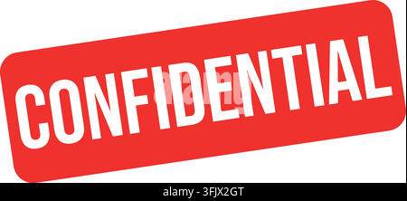 A red rectangular stamp with the word 'CONFIDENTIAL' in white is displayed on a white background. Stock Vector